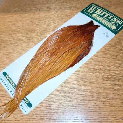 Whiting Hebert Miner Pro Grade Cape – Medium Brown - Troutlore Fly Tying Feathers Australia