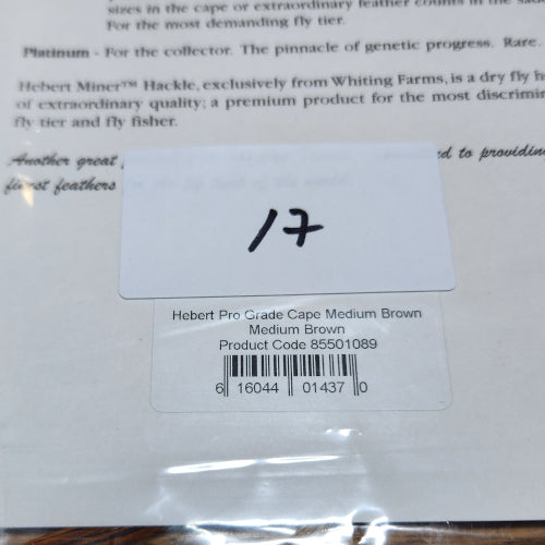 Whiting Hebert Miner Pro Grade Cape – Medium Brown