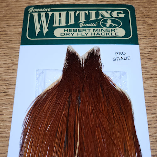 Whiting Hebert Miner Pro Grade Cape – Medium Brown - Troutlore Fly Tying Specialist Australia