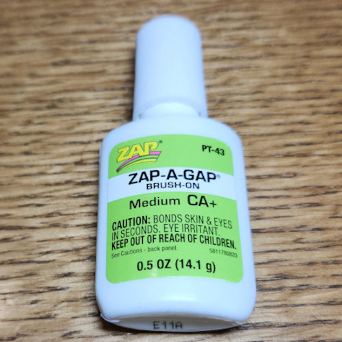 Zap-A-Gap Brush On 1/2 Oz Medium CA+ - Troutlore Fly Tying Store Australia ZAP Dealer