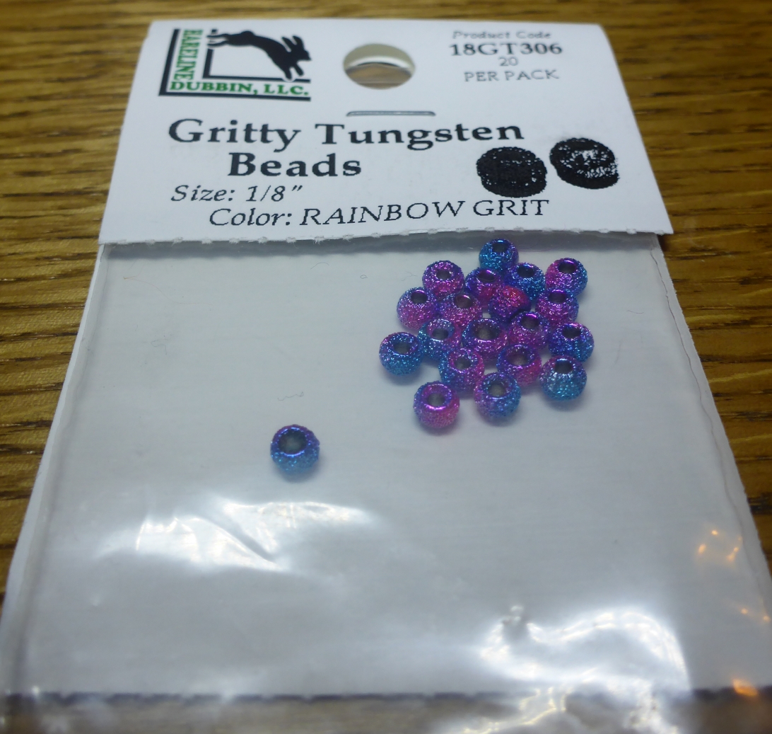Gritty Brass beads Ø 3,8mm Hareline 20 piezas de latón texturierte beads Grey Grit 