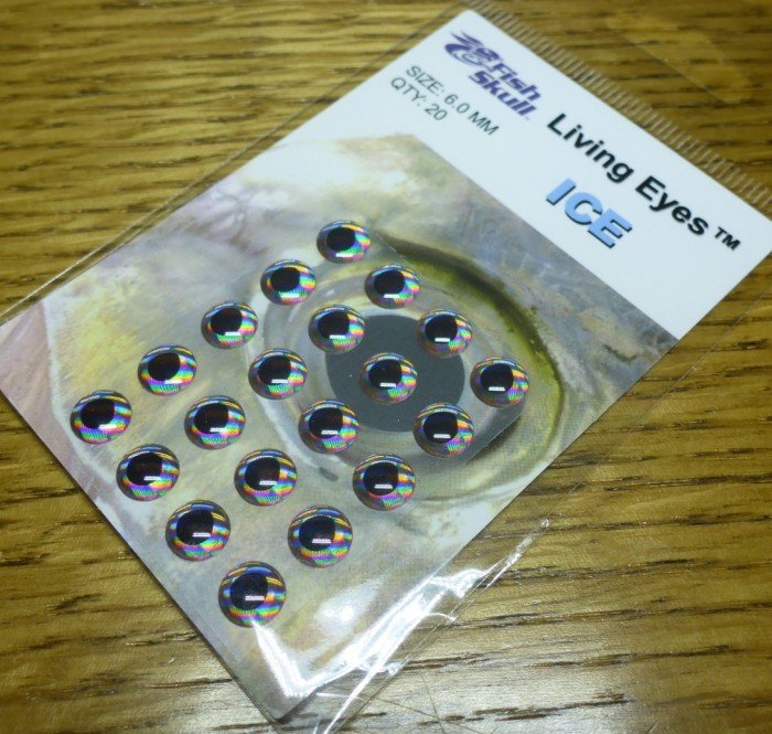 FLYMEN FISHING COMPANY LIVING EYES ICE SILVER FLYTYING MATERIALS TROUTLORE AUSTRALIA