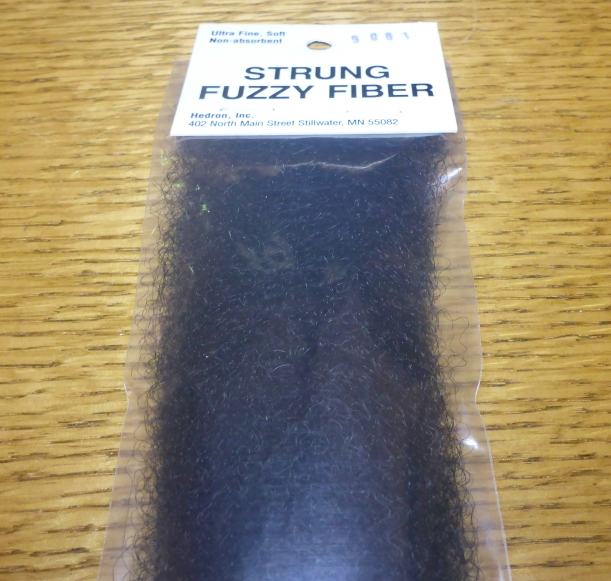 Hedron Strung Fuzzy Fiber Black - Troutlore Fly Tying