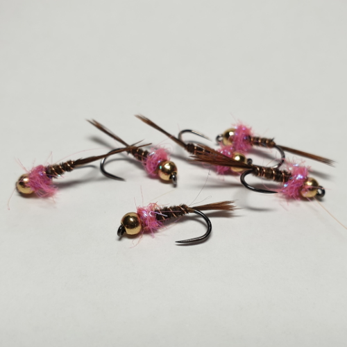 PINK FRENCHIE FLY PATTERN TIEYOUROWN KIT FROM TROUTLORE FLYTYING STORE AUSTRALIA