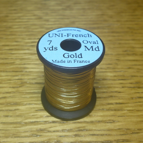 UNI FRENCH OVAL TINSEL GOLD FLY TYING THREAD AVAILABLE AT TROUTLORE FLYTYING STORE AUSTRALIA