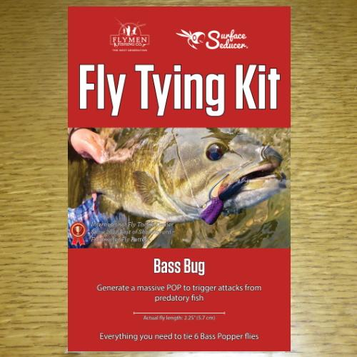 FLYMEN FISHING CO SURFACE SEDUCER BASS BUG FLY TYING KIT AVAILABLE IN AUSTRALIA FROM TROUTLORE FLY TYING STORE