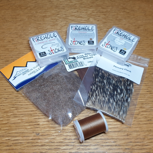 PECCARY 718 STONE FLY TYING KIT AVAILABE IN AUSTRALIA FROM THE TROUTLORE FLYTYING SHOP