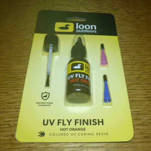 LOON FLY FINISH HOT ORANGE UV RESIN AVAILABLE FROM TROUTLORE FLY TYING SHOP AUSTRALIA