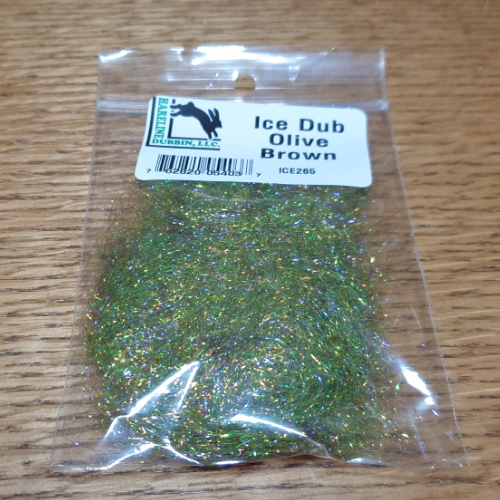 HARELINE ICE DUB OLIVE BROWN AVAILABLE AT TROUTLORE FY TYING SHOP IN AUSTRALIA