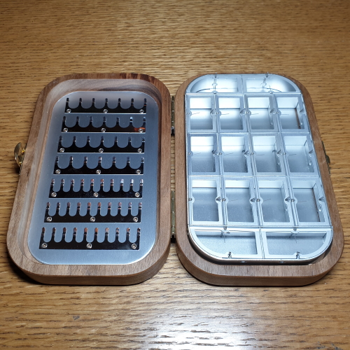RICHARD WHEATLEY WOODEN FLY BOX AVAILABLE AT TROUTLORE FLY TYING SHOP IN AUSTRALIA