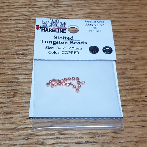 HARELINE SLOTTED TUNGSTEN BEAD FOR FLY TYING AVAILABLE IN AUSTRALIA FROM TROUTLORE FLYTYING STORE