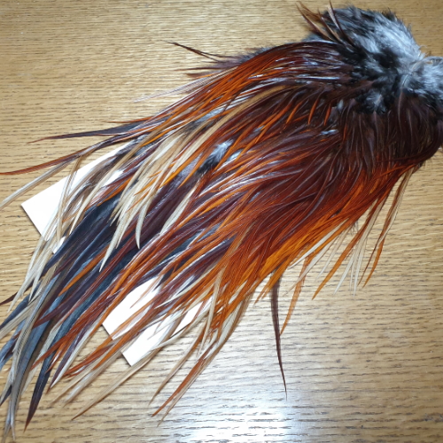 HARELINE DYED OVER WHITE SADDLE PATCH AVAILABLE AT TROUTLORE FLY TYING STORE IN AUSTRALIA
