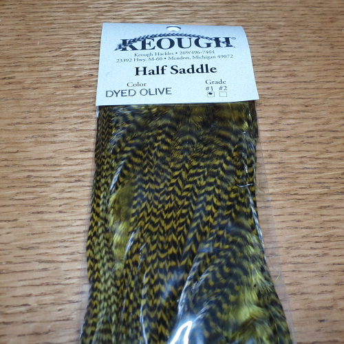 KEOUGH HALF SADDLE GRIZZLY AVAILABLE AT TROUTLORE FLY TYING STORE AUSTRALIA