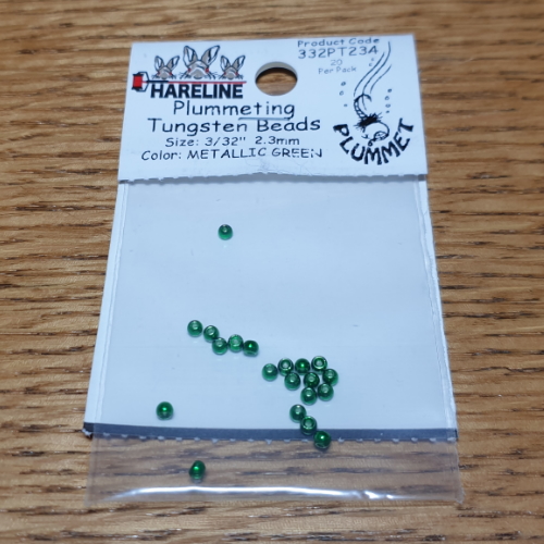 HARELINE DUBBIN GREEN PLUMMETING TUNGSTEN BEADS AVAILABLE AT TROUTLORE FLY TYING STORE