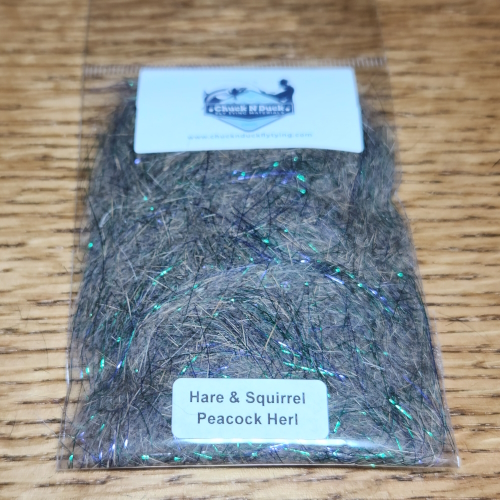 CHUCK N DUCK HARE & SQUIRREL PEACOCK HERL BLEND DUBBING AVAILABLE FROM TROUTLORE FLY TYING STORE IN AUSTRALIA