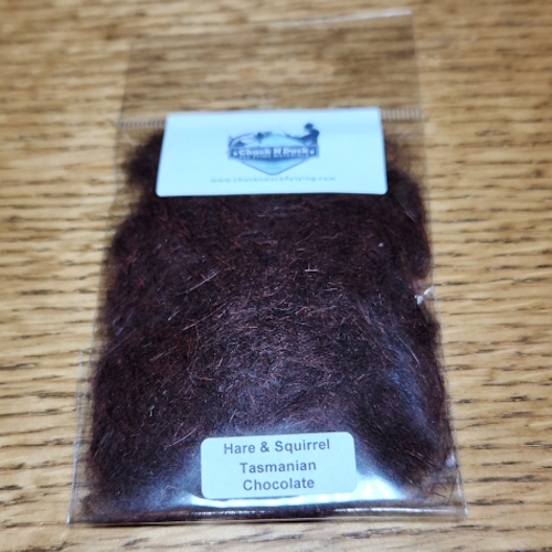 CHUCK N DUCK HARE & SQUIRREL DUBBING TASMANIAN CHOCOLATE AVAILABLE FROM TROUTLORE FLY TYING STORE IN AUSTRALIA