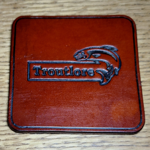 TROUTLORE LEATHER DRINKS COASTER