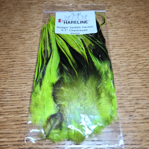 HARELINE BADGER SADDLE HACKLE FEATHERS AVAILABLE IN AUSTRALIA FROM TROUTLORE FLY TYING STORE