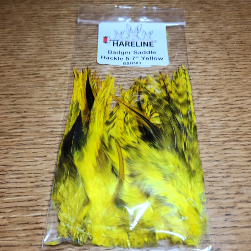 HARELINE BADGER SADDLE HACKLE FEATHERS AVAILABLE IN AUSTRALIA FROM TROUTLORE FLY TYING STORE