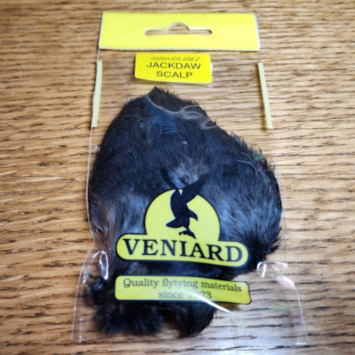 VENIARD JACKDAW SCALP GREY FEATHERS AVAILABLE AT TROUTLORE FLY SHOP IN AUSTRALIA